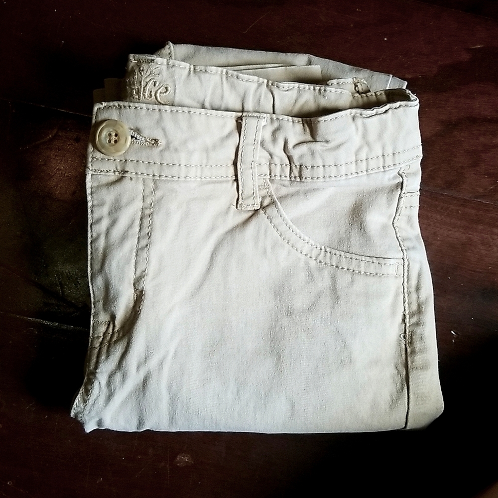 Justice size 12 mid-rise super skinny School khaki pants.